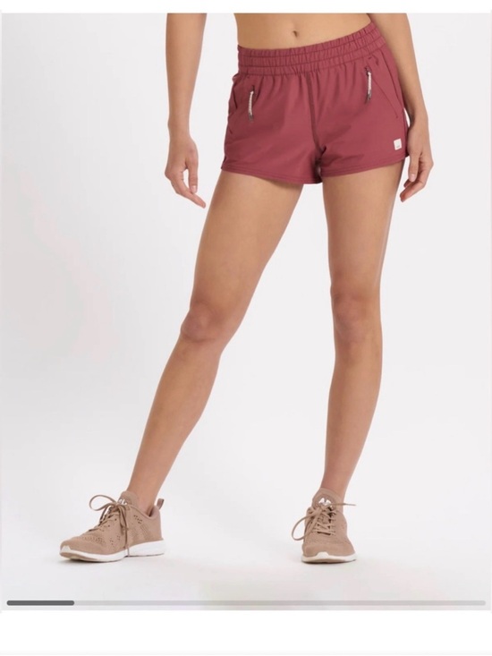 Vuori Pants - Vuori Women's Maroon Athletic Zip-Pocket Shorts XS